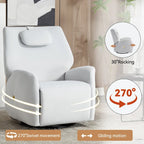 Poltrona reclinabile elettrica girevole e a dondolo con cuscino di supporto lombare e cervicale, rotazione massima di 270 gradi, porte USB e Type-C