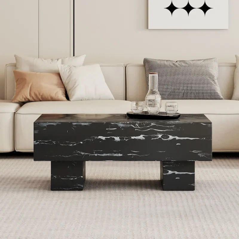 Tavolino da caffè in MDF con sticker dalla texture moderna e semplice