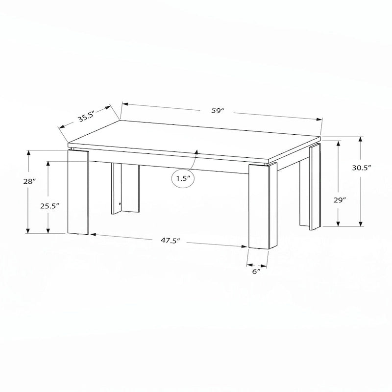 Dining Table, 60 Rectangular,White