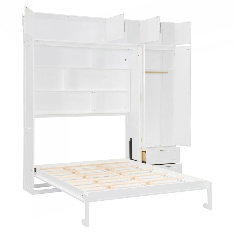 Letto Murphy versatile matrimoniale con contenitore integrato e design pieghevole per ottimizzare lo spazio