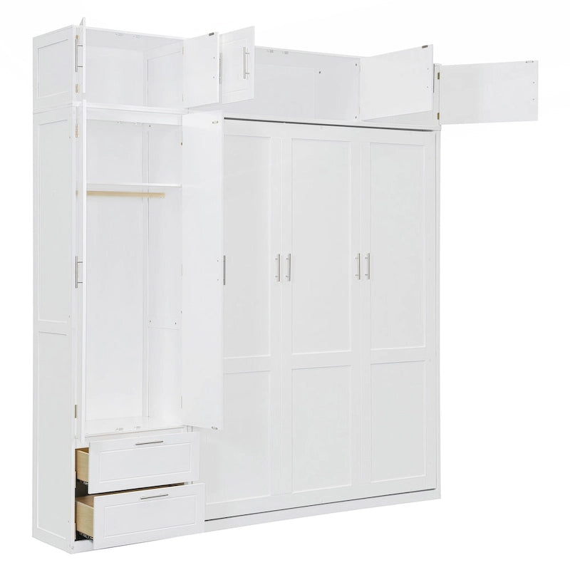 Letto Murphy versatile matrimoniale con contenitore integrato e design pieghevole per ottimizzare lo spazio