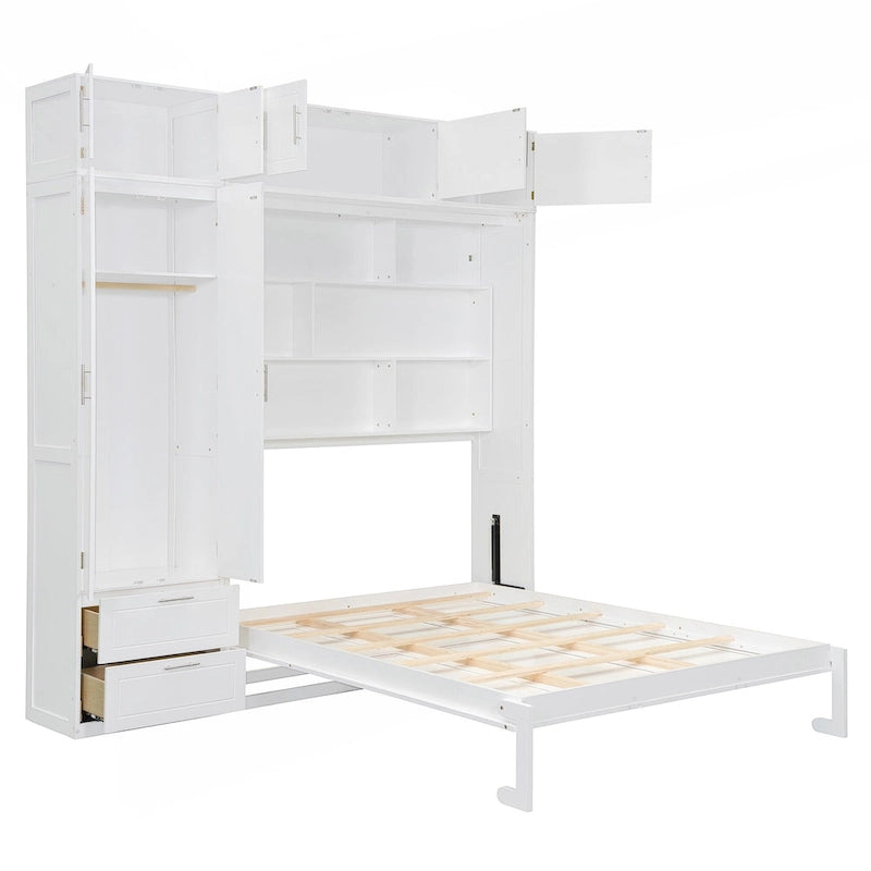 Letto Murphy versatile matrimoniale con contenitore integrato e design pieghevole per ottimizzare lo spazio