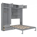 Letto Murphy versatile matrimoniale con contenitore integrato e design pieghevole per ottimizzare lo spazio