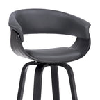 Sgabello girevole da bancone in similpelle grigio/crema, schienale basso, 1 posto