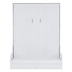 Letto a scomparsa Queen bianco/grigio/espresso con cuscino, letto a parete pieghevole per 1 persona, MDF e compensato