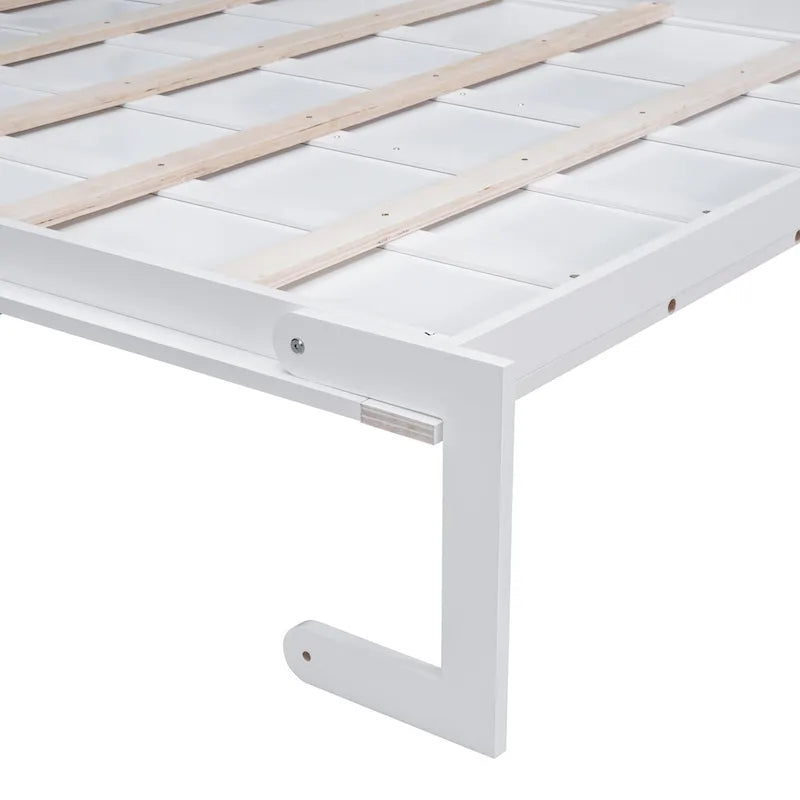 Letto a scomparsa Queen bianco/grigio/espresso con cuscino, letto a parete pieghevole per 1 persona, MDF e compensato