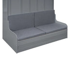 Letto a scomparsa Queen bianco/grigio/espresso con cuscino, letto a parete pieghevole per 1 persona, MDF e compensato