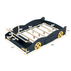 Letto a Piattaforma per Auto da Corsa di Grandi Dimensioni (1 Posto) in Nero/Blu Scuro con Vano Anteriore