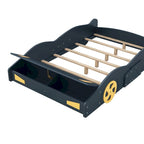 Letto a Piattaforma per Auto da Corsa di Grandi Dimensioni (1 Posto) in Nero/Blu Scuro con Vano Anteriore