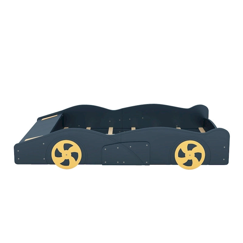 Letto a Piattaforma per Auto da Corsa di Grandi Dimensioni (1 Posto) in Nero/Blu Scuro con Vano Anteriore