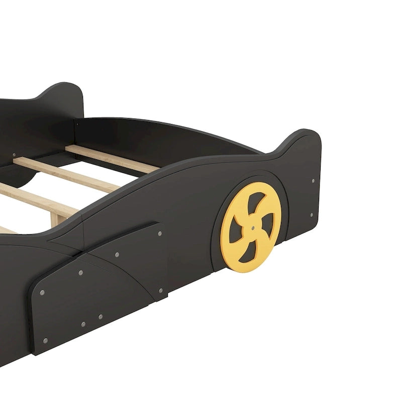 Letto a Piattaforma per Auto da Corsa di Grandi Dimensioni (1 Posto) in Nero/Blu Scuro con Vano Anteriore