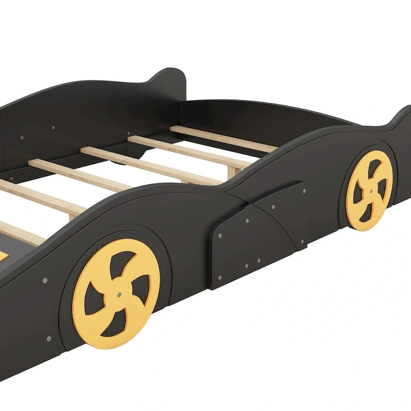 Letto a Piattaforma per Auto da Corsa di Grandi Dimensioni (1 Posto) in Nero/Blu Scuro con Vano Anteriore