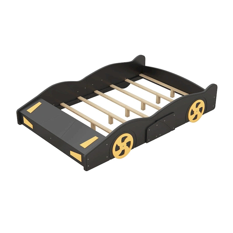 Letto a Piattaforma per Auto da Corsa di Grandi Dimensioni (1 Posto) in Nero/Blu Scuro con Vano Anteriore
