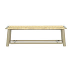 Panca in legno massello e rattan stile rustico moderno - Panca multifunzionale da 150 cm per interni ed esterni coperti