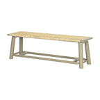 Panca in legno massello e rattan stile rustico moderno - Panca multifunzionale da 150 cm per interni ed esterni coperti