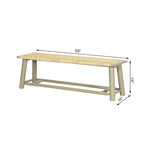 Panca in legno massello e rattan stile rustico moderno - Panca multifunzionale da 150 cm per interni ed esterni coperti