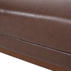 Divano Espresso a 3 Posti in Similpelle Capitonnè Stile Mid-Century, per 3 Persone