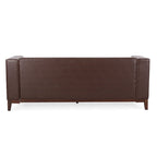 Divano Espresso a 3 Posti in Similpelle Capitonnè Stile Mid-Century, per 3 Persone
