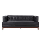Divano Espresso a 3 Posti in Similpelle Capitonnè Stile Mid-Century, per 3 Persone