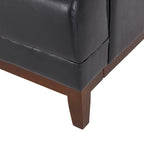 Divano Espresso a 3 Posti in Similpelle Capitonnè Stile Mid-Century, per 3 Persone