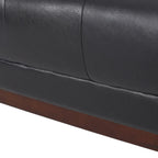 Divano Espresso a 3 Posti in Similpelle Capitonnè Stile Mid-Century, per 3 Persone