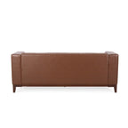 Divano Espresso a 3 Posti in Similpelle Capitonnè Stile Mid-Century, per 3 Persone