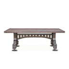 Tavolo Sterling in ghisa con piano in teak riciclato