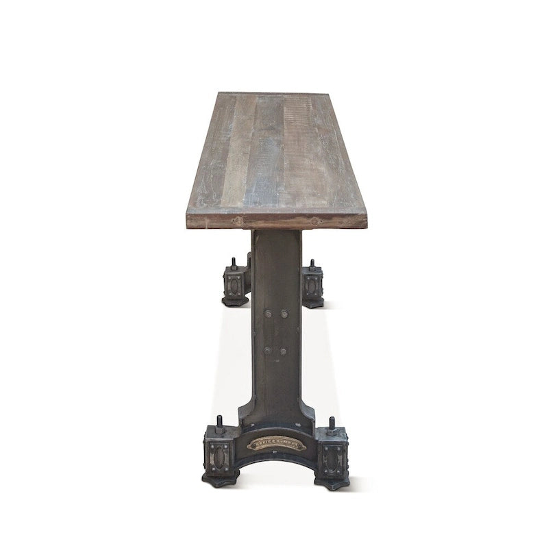 Tavolo Sterling in ghisa con piano in teak riciclato