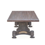 Tavolo Sterling in ghisa con piano in teak riciclato