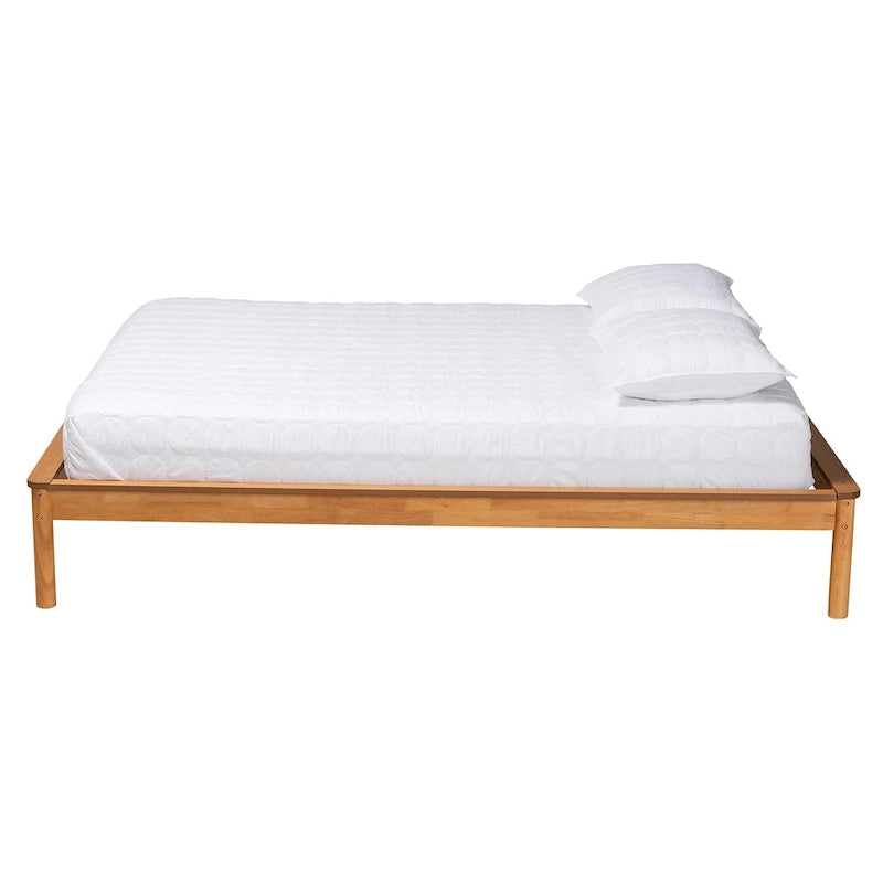 Efren Letto Matrimoniale in Legno Rovere Miele Finitura Mid-Century Modern