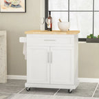 Carrello da cucina grigio/bianco/nero con ruote, stile contemporaneo