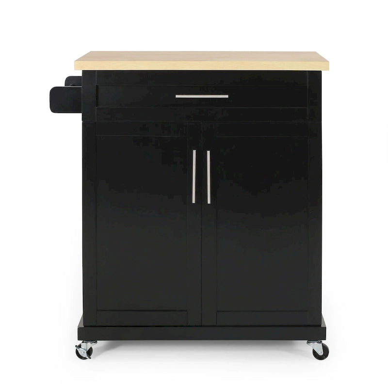 Carrello da cucina grigio/bianco/nero con ruote, stile contemporaneo