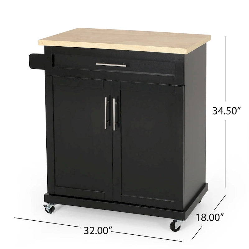 Carrello da cucina grigio/bianco/nero con ruote, stile contemporaneo