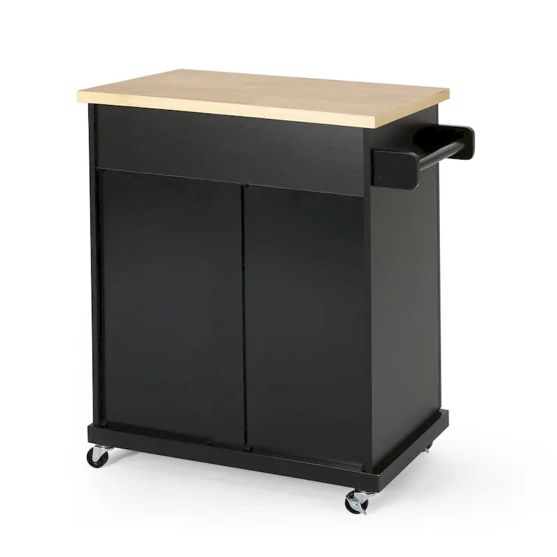 Carrello da cucina grigio/bianco/nero con ruote, stile contemporaneo
