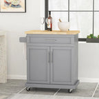 Carrello da cucina grigio/bianco/nero con ruote, stile contemporaneo