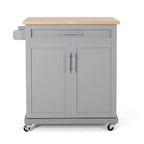 Carrello da cucina grigio/bianco/nero con ruote, stile contemporaneo