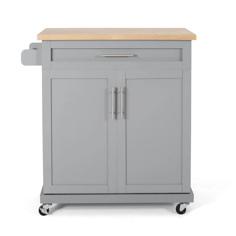 Carrello da cucina grigio/bianco/nero con ruote, stile contemporaneo