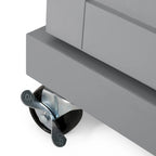 Carrello da cucina grigio/bianco/nero con ruote, stile contemporaneo