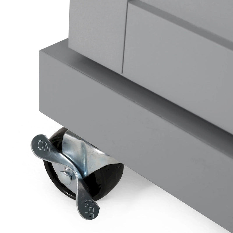 Carrello da cucina grigio/bianco/nero con ruote, stile contemporaneo