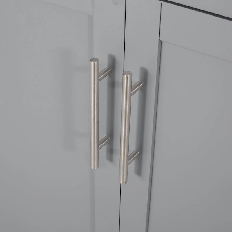 Carrello da cucina grigio/bianco/nero con ruote, stile contemporaneo