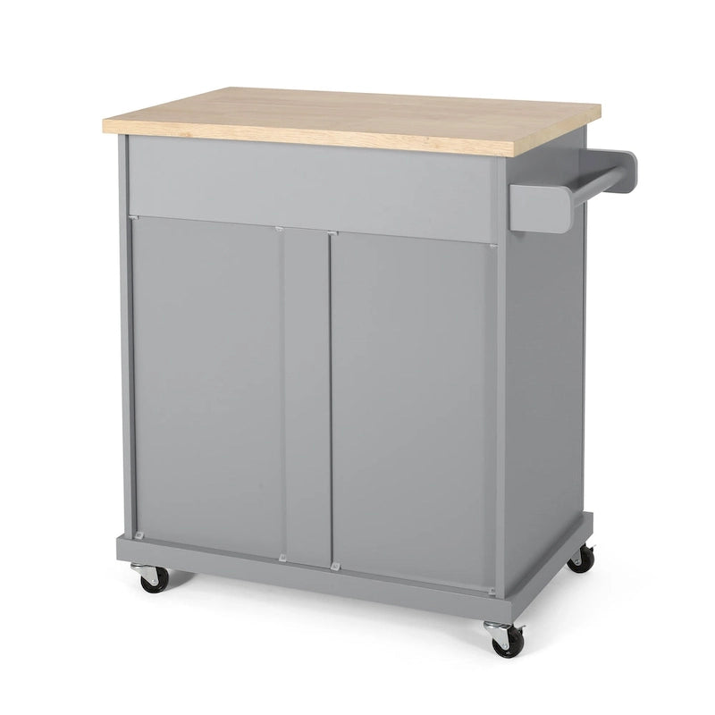 Carrello da cucina grigio/bianco/nero con ruote, stile contemporaneo