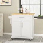 Carrello da cucina grigio/bianco/nero con ruote, stile contemporaneo