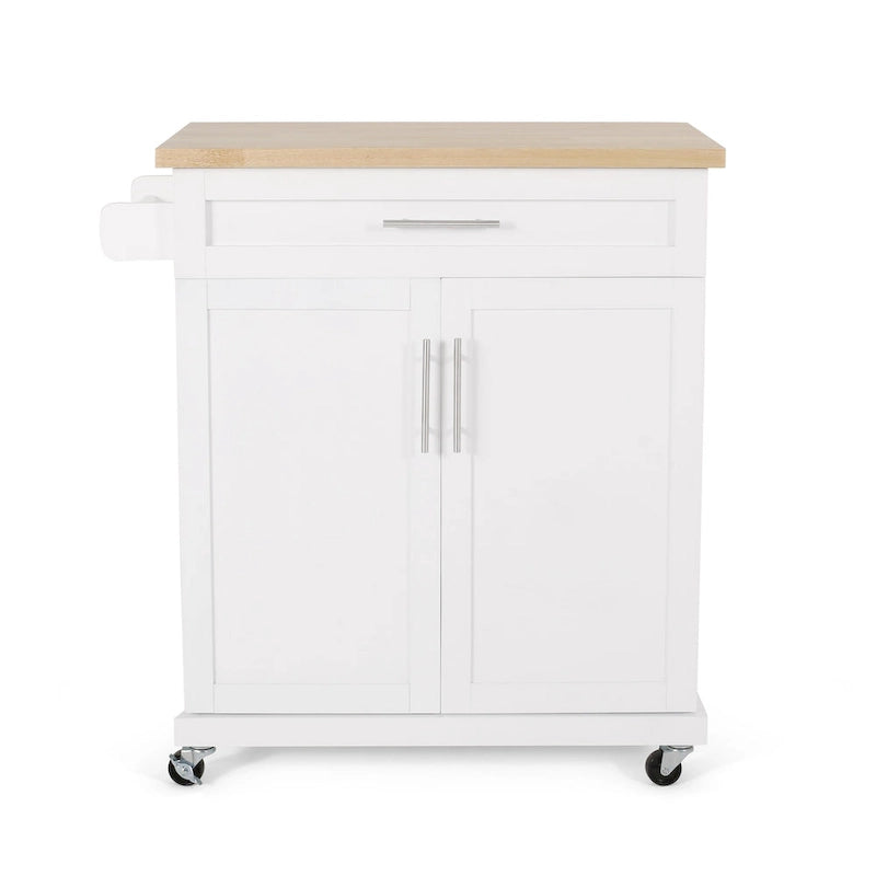 Carrello da cucina grigio/bianco/nero con ruote, stile contemporaneo