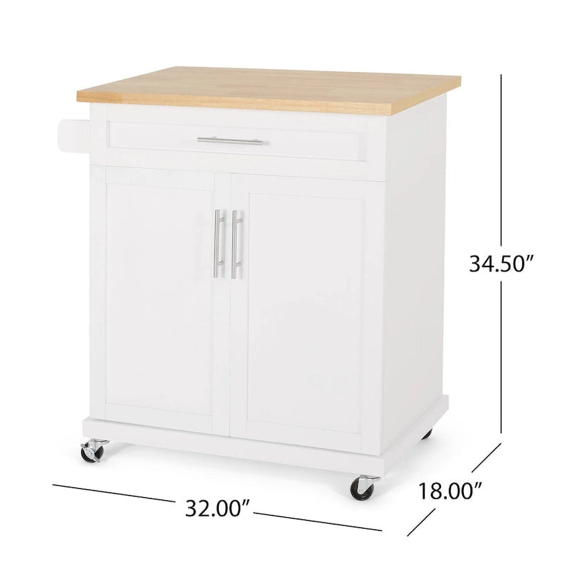 Carrello da cucina grigio/bianco/nero con ruote, stile contemporaneo