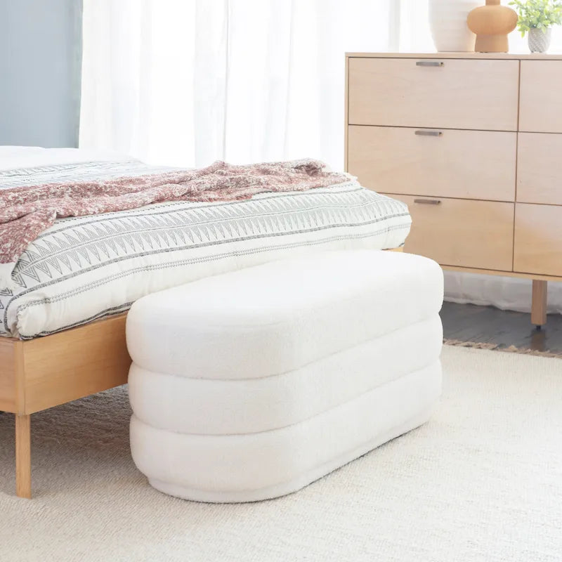 Pouf Sherpa Oblungo Halley White