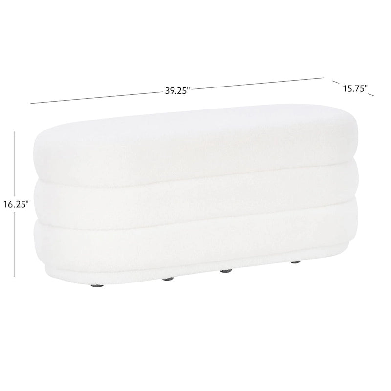 Pouf Sherpa Oblungo Halley White