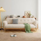 Divano 3 posti in lino di cotone beige/caffè, stile moderno, 3 posti a sedere
