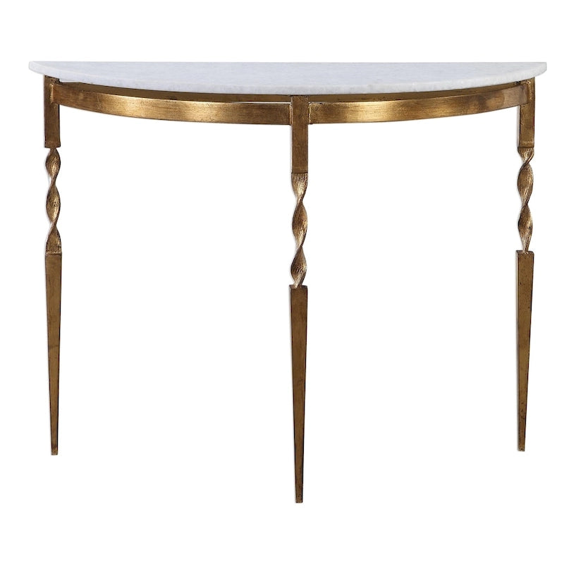 Consolle a mezza luna Imelda Gold di Uttermost