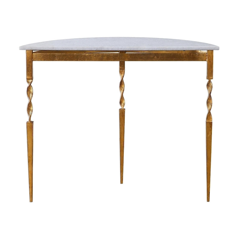 Consolle a mezza luna Imelda Gold di Uttermost