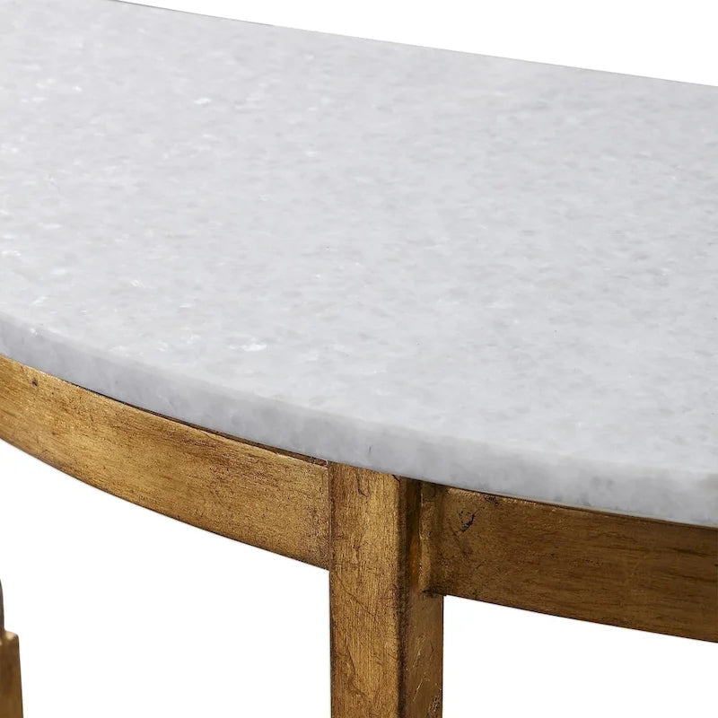 Consolle a mezza luna Imelda Gold di Uttermost